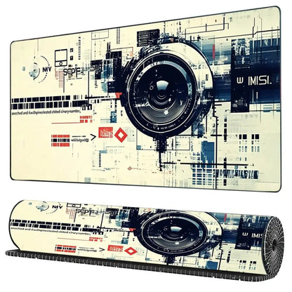 Camera Lens Large Desk Mat,Durable Non Slip Lock Edge Rubber Base Mouse Pad for Home Office PC Layout Keyboard Daily Placement