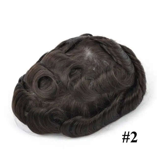 Front Swiss Lace Men's Capillary Prothesis Lace PU Man Toupee Human Hair Wigs Natural Hairline Indian Human Hair Wigs Natural
