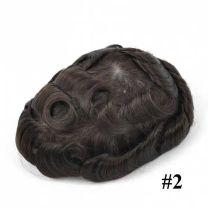 Front Swiss Lace Men's Capillary Prothesis Lace PU Man Toupee Human Hair Wigs Natural Hairline Indian Human Hair Wigs Natural