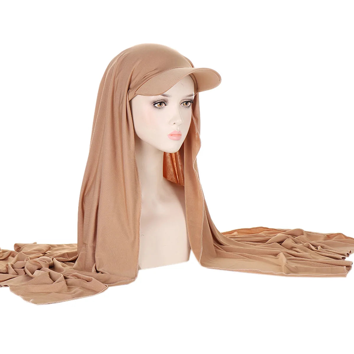 Trendy Musilm Women Jersey Hijab with Base Ball Cap Summer Sports Cap Ready To Wear Instant Jersey Sport HIjabs