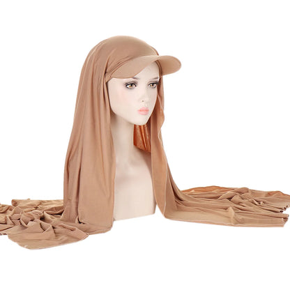 Trendy Musilm Women Jersey Hijab with Base Ball Cap Summer Sports Cap Ready To Wear Instant Jersey Sport HIjabs
