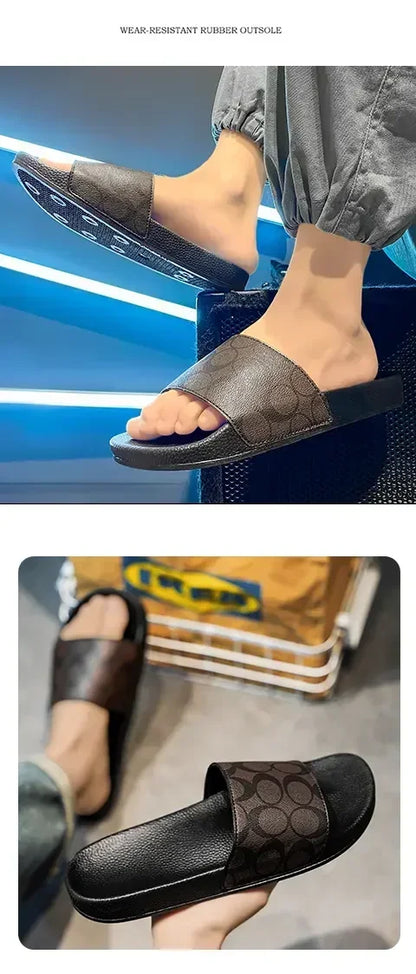 Outdoor Sandals Clogs Beach Slippers Summer Men Fashion Slippers Indoor Home Slides Bathroom Shoes Comfortable Soft Flip Flops