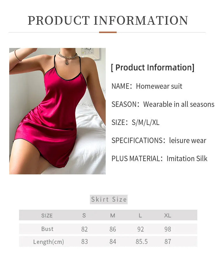 Satin Nightdress Paneled Tulle Back Sheer Sexy Women's Pajamas Heart Print Wife Romantic Sleepwear Dresses Mesh Summer Nightgown