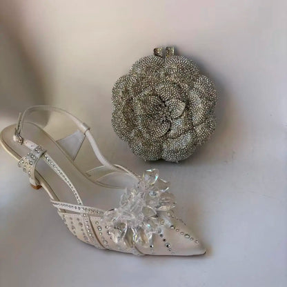 Insightlink Latest Shoes Women Luxury Rhinestone Crystal Pumps 2024 New Fashion Slippers Sandals Party Low Heels Elegant Italian