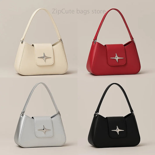 Vintage PU Leather Shoulder Bags for Women 2025 Classic Y2K Small Purse Luxury Brand Female Handbags Daily Ladies Underarm Bag