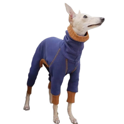 Soft Turtleneck Dog Jumpsuit Spring Autumn Stretch Warm Onesie Pajamas Whippets Greyhound Breeds Clothes for Medium Large Dogs