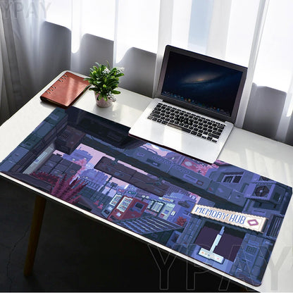 Pixel Mouse Pad Japan Street Large Gamer Mousepad Keyboard Mat Office Mouse Mats Rubber Slipamt Deskpad XXL Table Mat