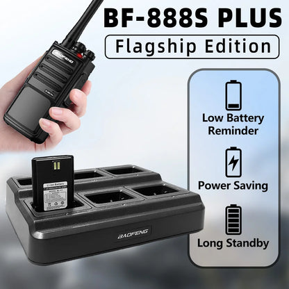 6-Pack Baofeng Walkie Talkie BF-888S PLUS 16CH 3-5km Long Range with Multi-unit Charging Portable Handheld Radio BF-888S Upgrad