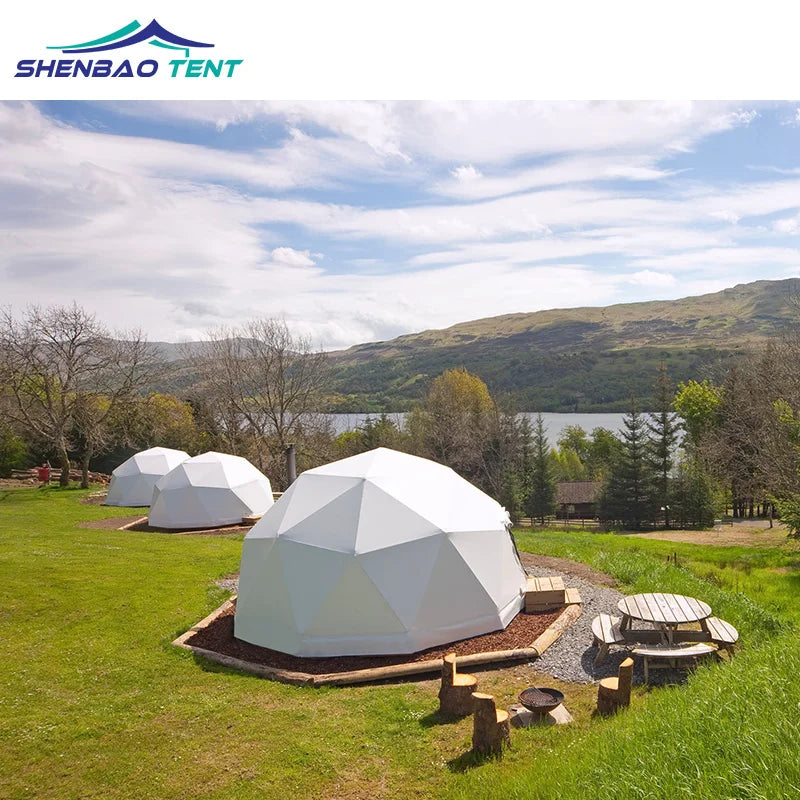 Trade Show Tent 8m Diameter Igloo Geodesic Dome Steel Structure Camping Tent Hotel Luxury Dome House Glamping Round Dome Tent