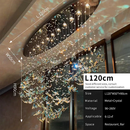 Crystal Chandelier Pendants Butterfly Chandelier Over the Table  Hanging Lights for Kitchen Island Living Room Pendent Lamp