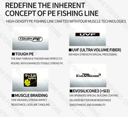 2026 Original X8DAIWA-J Braided Expedition 8 strands Fishing Line PE Super Line Sea Fishing wire 100/150/200/300/500/1000M Pesca
