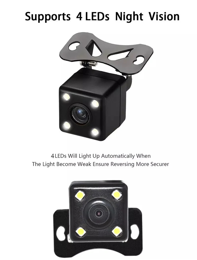HD Car Rearview Camera Rear View Video Vehicle Camera Backup Reverse Camera 4/8 LED Night Vision Parking Camera