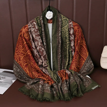 New Paisley Cotton Pashmina Shawl Lady Wrap Warm Winter Scarves Autumn Design Print Female Foulard Beach Stoles Luxury Scarf