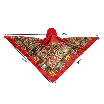 2026 New Floral Print Women Hijabs Scarf Hat Soft Satin Kerchief Hairband Neckerchief Head Hijab Lady Headband Headwear