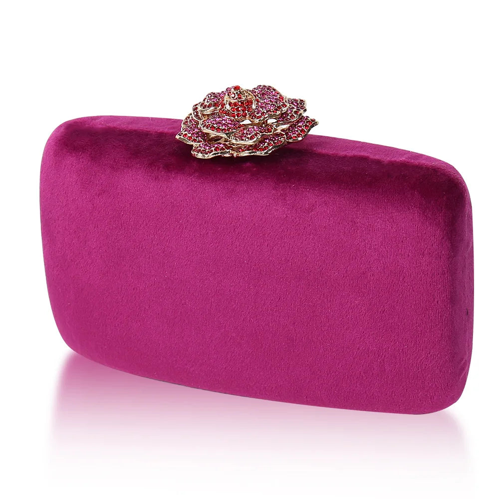 Fuzzy Tote Bag Bridal Party Clutch For Women Luxury Yellow Handbags Wedding Flannel Small Designer Bags Diamond Flower Purses