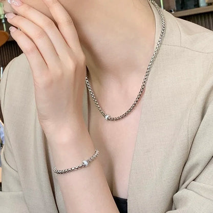 Trendy Real 925 Sterling Silver Necklace For Women 5a Zircon Grape Vine Chain Pendant Luxury Design Fine Jewelry