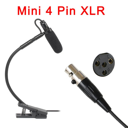 3 Pin 4 PIN Mini XLR Saxophone Microphone Supercardioid 3.5mm Trumpet Music Wind Instrument Sax Mic Horn IM-20