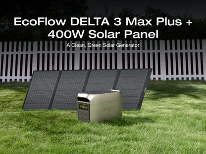 ECOFLOW Portable Power Station DELTA 3 MAX Plus with 45W Solar Panel, 3000W Max Output, Fast 0–80% Recharge in 64mins, Reliable