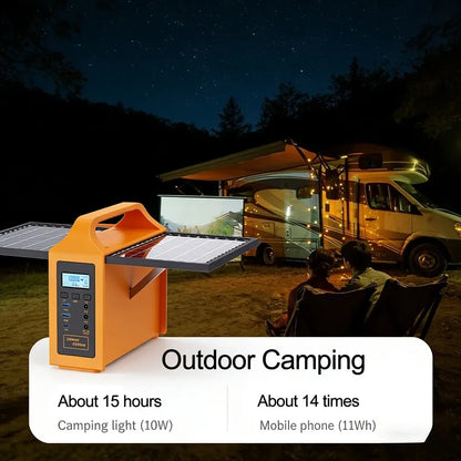 100W/150W Portable Solar Power Station with LED Light & Solar Panel 220V 110V Power Supply Solar Generator Outdoor Backup Power