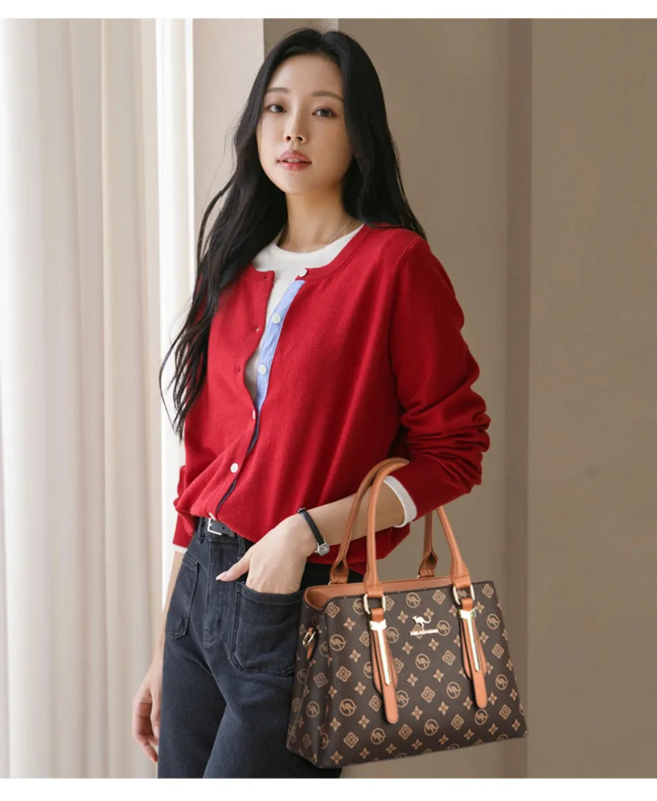 Luxury Women Handbag Fashion Print Large Capacity Shoulder Crossbody Bag Leisure Designer Soft Leather Ladies Purses and Handbag