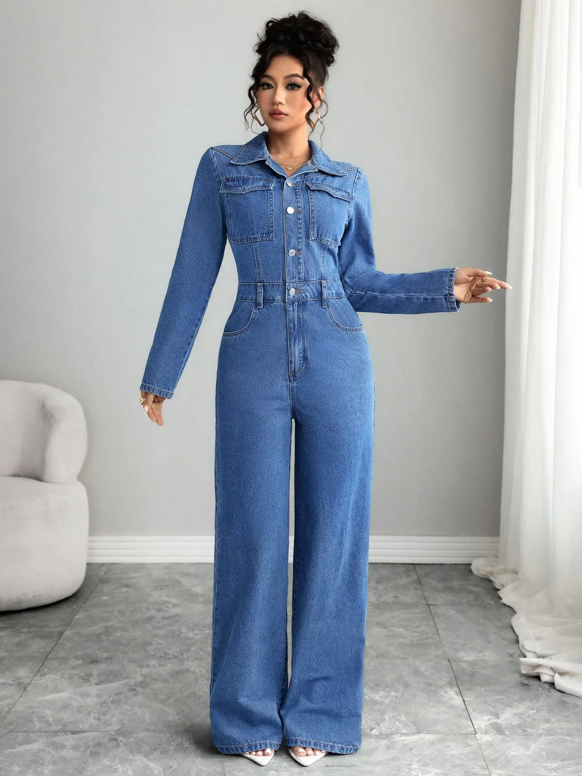 Jumpsuits Women Denim One Piece Full Sleeve Overalls Long Pants High Waist Rompers Y2k Streetwear Jumpsuit Work 2026 Autumn