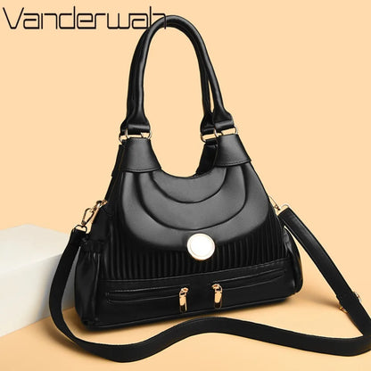 Genuine Brand Luxury Handbags for Women Designer Fashion Tote Bag High Quality Soft Pu Leather Shoulder Crossbody Hand Bags Sac