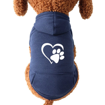 Autumn and Winter Pet Clothes Warm Doggy Clothing Puppy Sweatshirt Sport Pocket Hoodies for Small Dogs Cats Soft Fleece Sweater