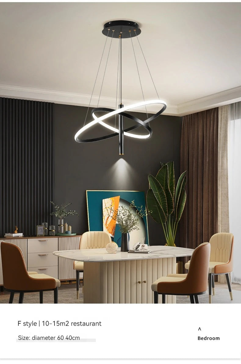 Modern Round LED Chandeliers for Living Room Dining Room Kitchen Island Luster Pendant Lights Fixture Home Decor Indoor Lighting