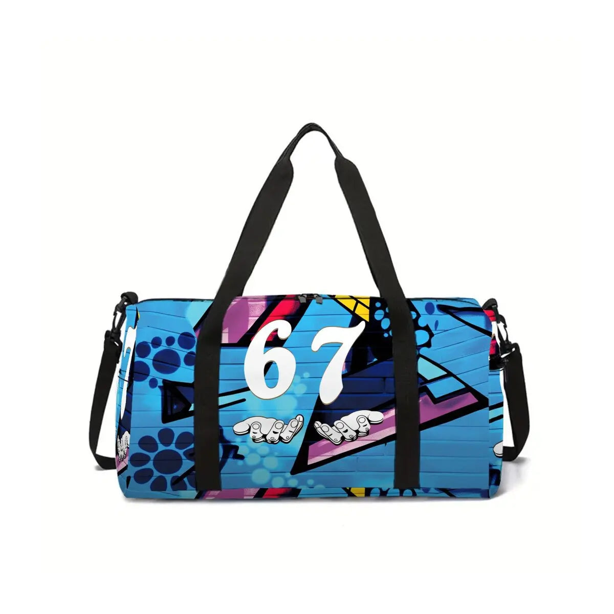 Classic Popular Funny Novelty 67 six seven 3D Printed Travel Bags Barrel Shape Crossbody Bag Outdoor Sports Bags Gym Yoga Bag