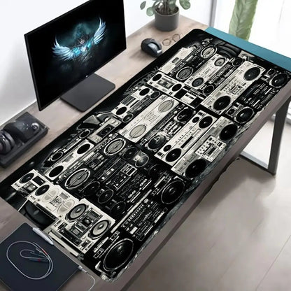 Large Retro Cassette Tape Gaming Mouse Pad NonSlip Rubber Base Keyboard Desk Mat Vintage Desktop Mousepad Gamer Office Table Mat