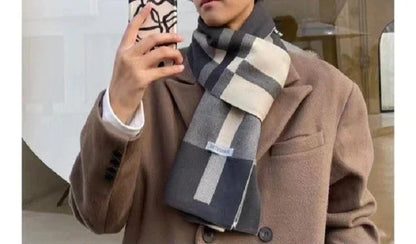 Winter Men Scarf Keep Warm Scarf Casual Fashion Brand Designers Knit Neckerchief Patchwork Wool Cashmere Scarf Shawl Wrap AC2228