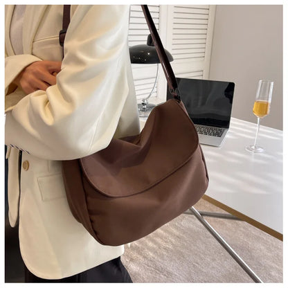 Solid Color Women Crossbody Bag Simple Ladies Shoulder Bag Waterproof Nylon Women'S Handbags Fashion Messenger Bag Women сумка
