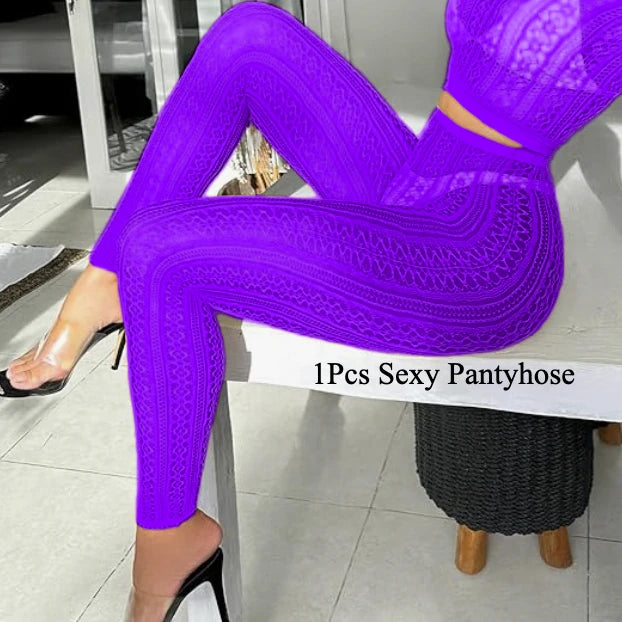 1Pcs Sexy Pantyhose ( no top ) Women's Tights Colorful Mesh Hosiery All Season Autumn Winter Mesh Legging