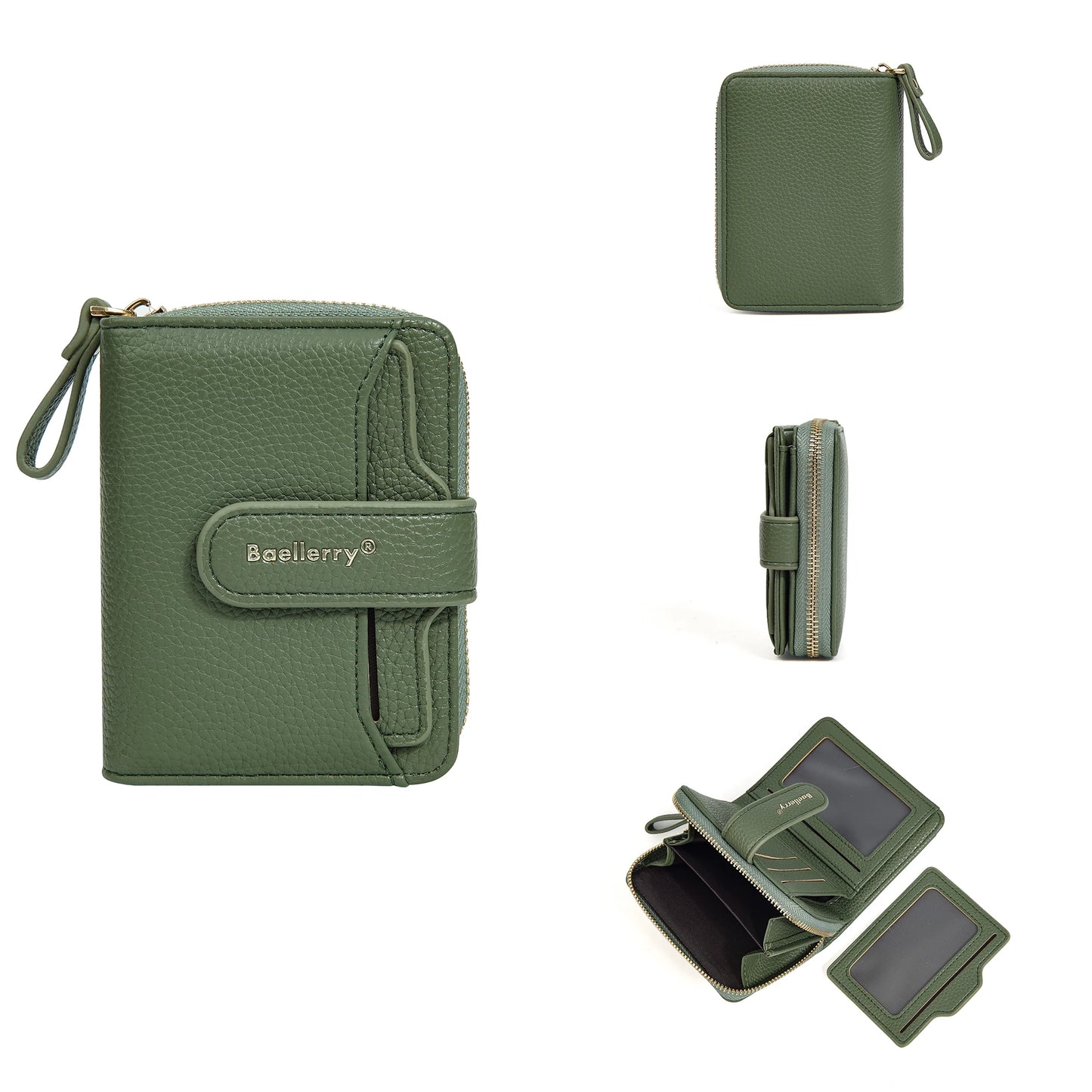 Baellerry Women Stylish Zip Around Card Wallet Multi-Functional RFID Blocking Purse 6 Card Slots and Coin Pocket Minimalist Gift