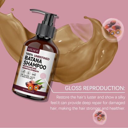 EELHOE Natural Batana Oil Deep Moisturizing Smooth Thick Hair Growth Shampoo and Conditioner for Damaged Hair Keratin Treatment