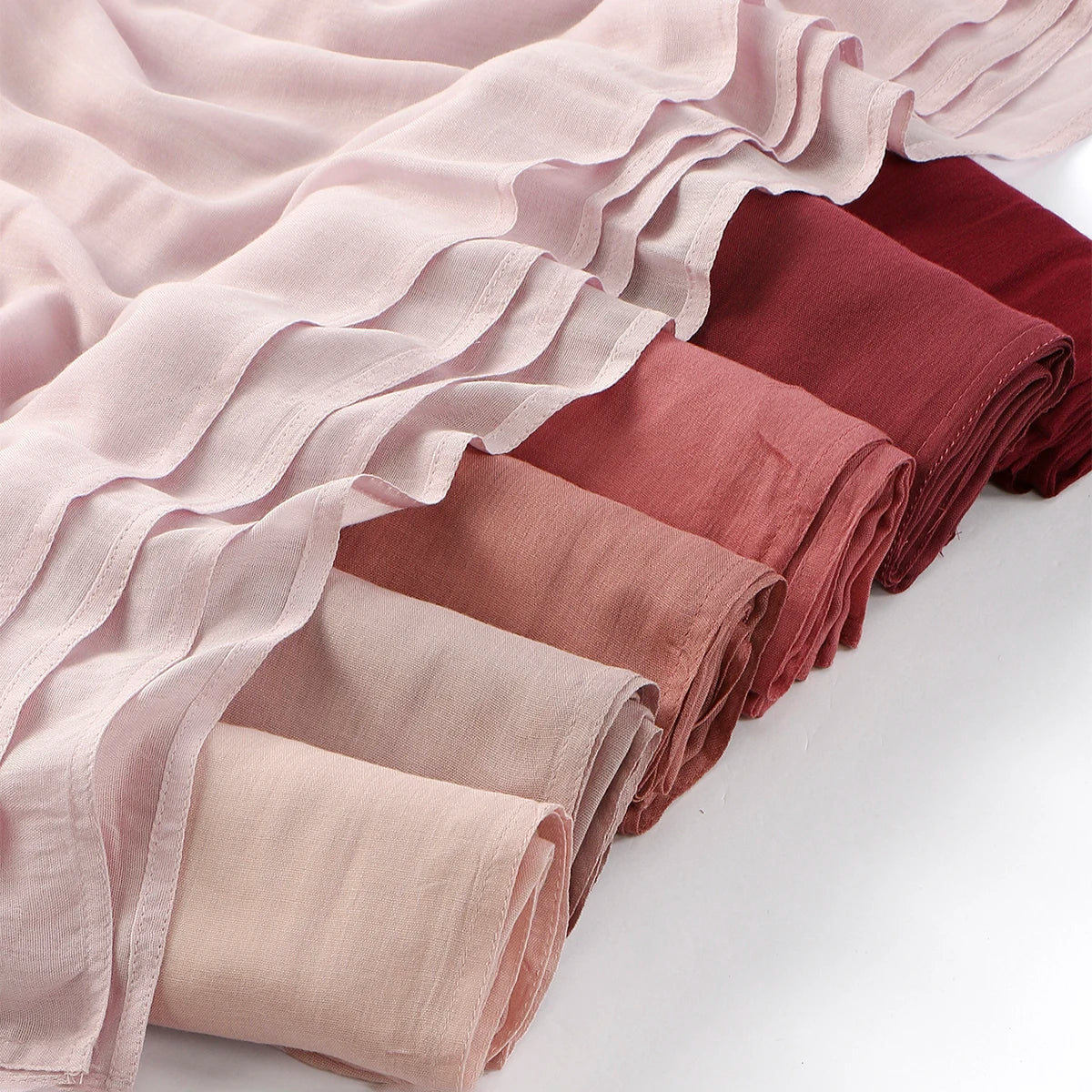 Fashion Muslim Hijab For Women Cotton Rayon Modal Hijab Scarf Solid Color Headscarf Wraps Islamic Headband Turban Veils 185*75CM