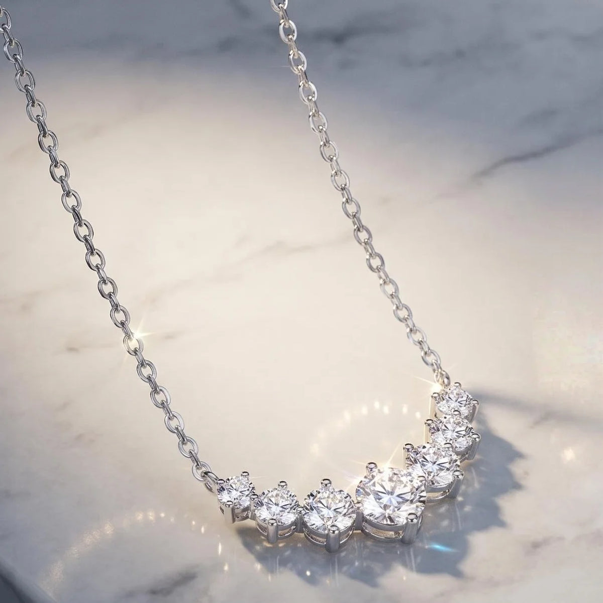 Moissanite Necklace for Woman Wedding Fine Jewely with Certificates 925 Sterling Sliver Plated 18k White Gold Necklace