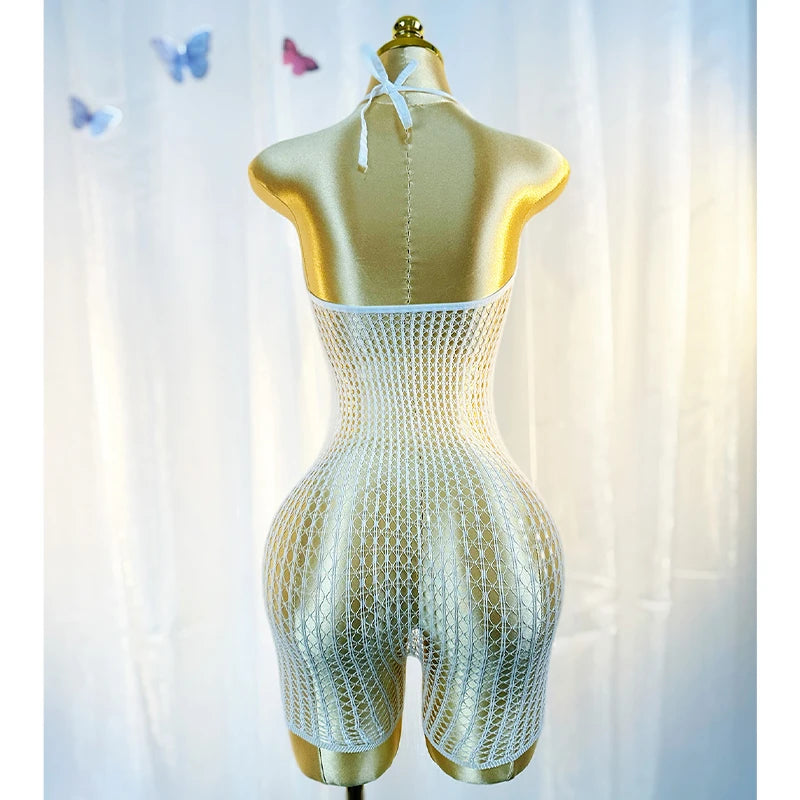 1PC Sexy Women Fishnet Cover Up Without Bikini Hollow Out Bodycon Dress  See Through Beachwear Summer Women's Swimwear BD0419