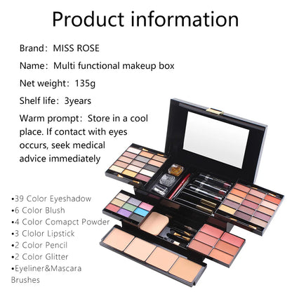 Professional Makeup Set Box Matte Glitter Eyeshadow Foundation Powder Kit Blush Women Multi-functional Palette Cosmetic Case