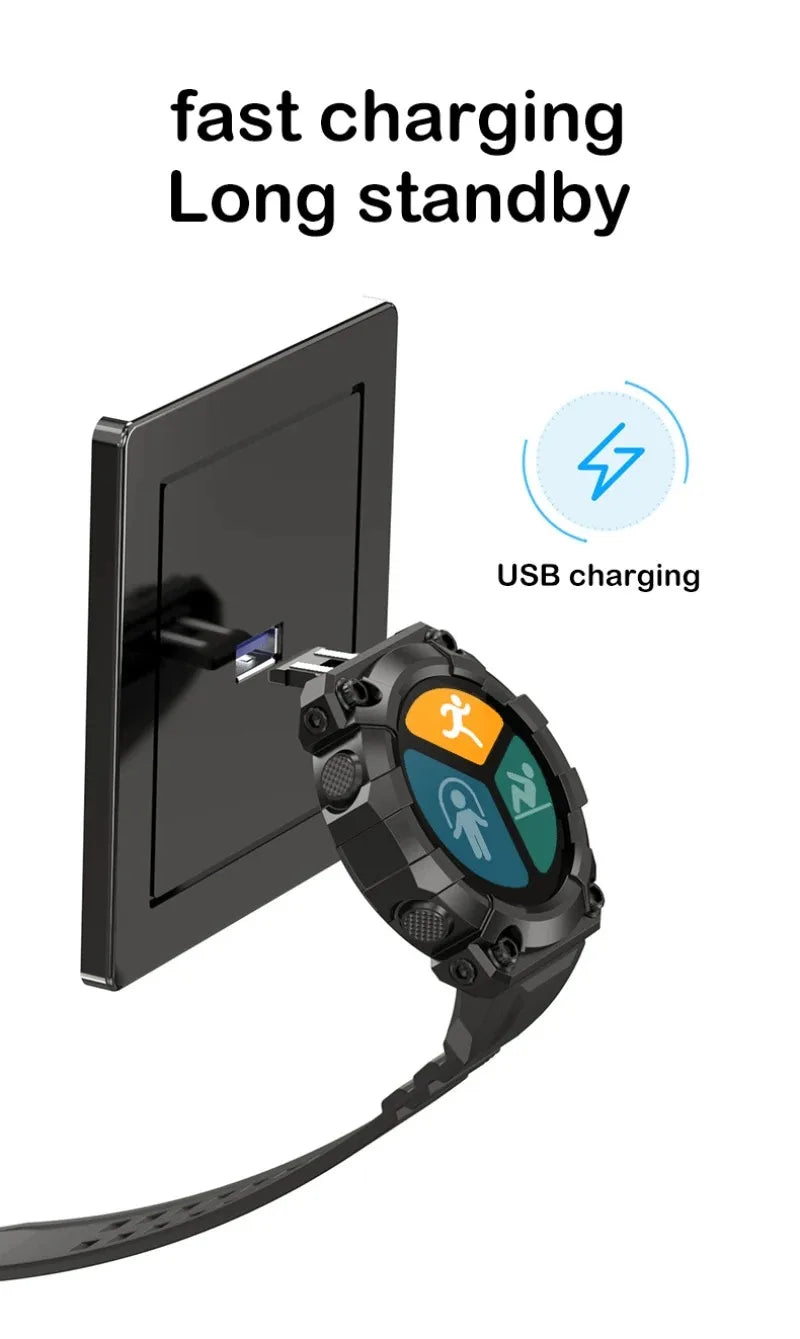 Black Smart Watch Sports Bluetooth Reminder With Color Screen Health Monitoring Fd68s Wearable Fitness Tracker