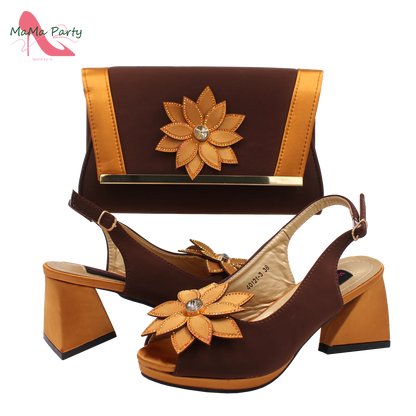 2024 New Design Special Fashion African Women Shoes Matching Bag Set High Quality with Platform Comfortable Heels for Part