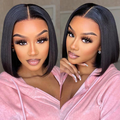 Straight Bob Wig Short 100% Human Hair Lace Frontal Wigs 13x4 Lace Front Wig 4x4 Lace Closure Wig Pre Plucked Bob Lace Wigs