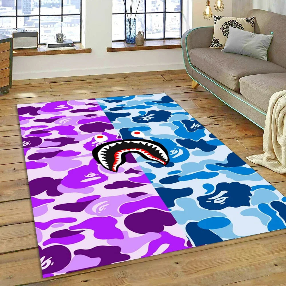 3D Printing B-BAPE Fashion Carpet Rug for Bedroom Living Room Home Sofa Decoration,Children Game Large Decor Floor Mat Gift