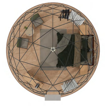 Modern Custom Hotel Glass Glamping Aluminum Alloy Fireproof Four-Season UV-resistant Transparent Geodesic Dome Tents