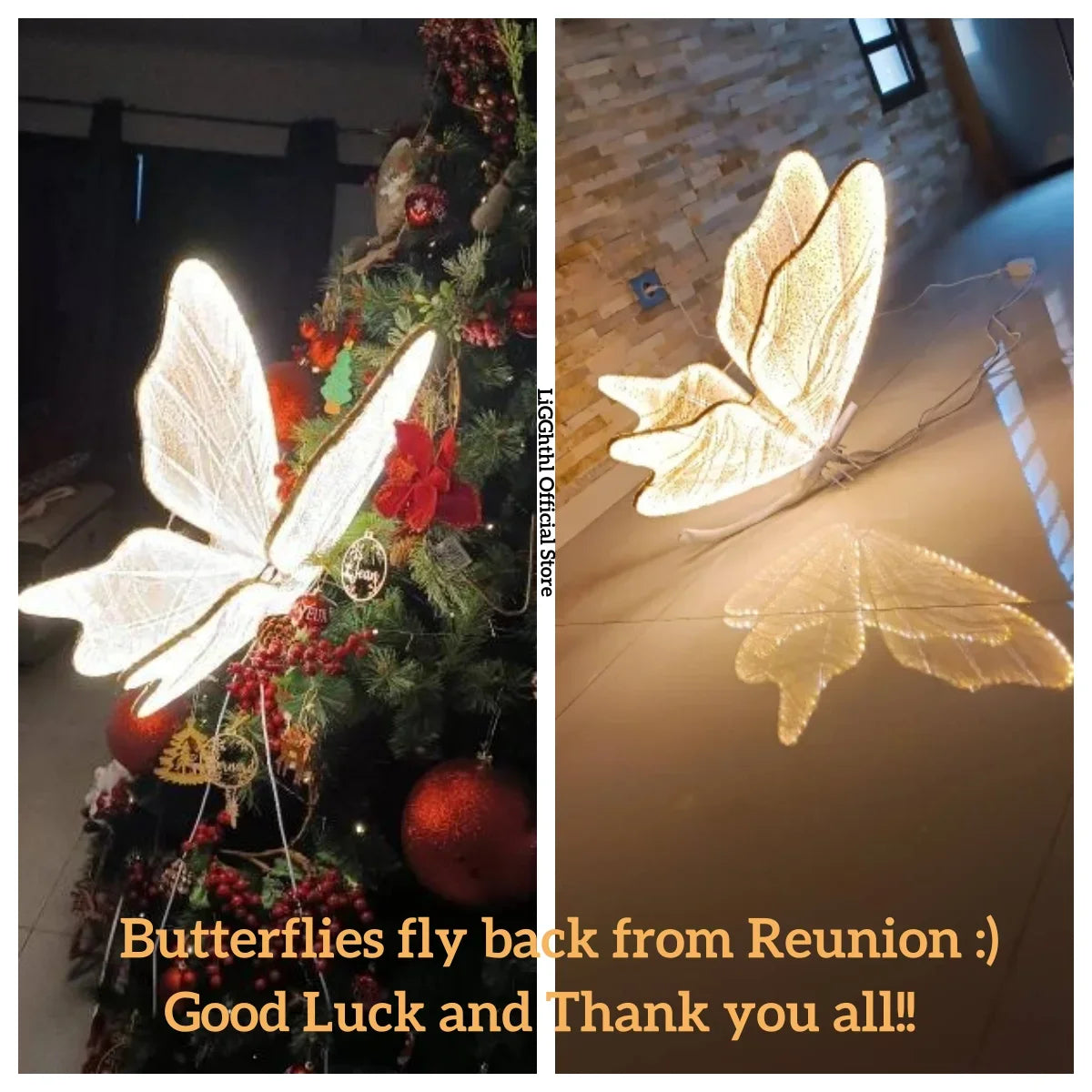 Wedding Light Decorations Butterfly Movement Modern Gold Romantic Butterfly LED Lights for Home Party Holiday Decor Lighting