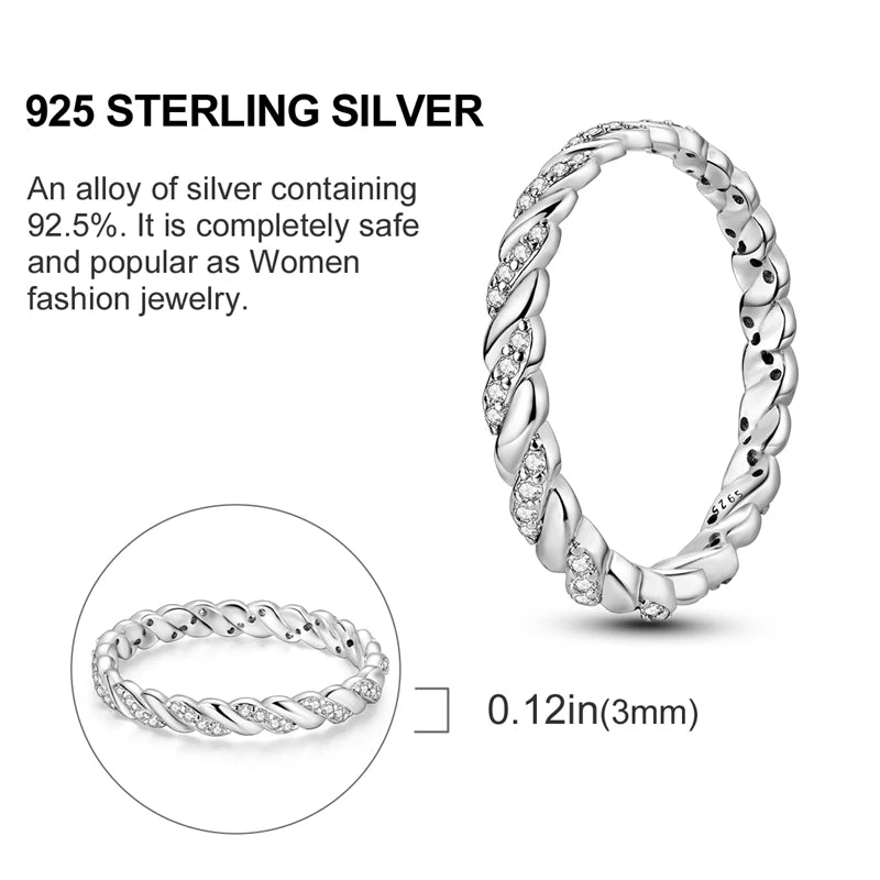 2026 New 925 Sterling Silver Rings Zircon Sparkling CZ Rings Rings For Women Original Wedding Fine Jewelry Accessories Gifts