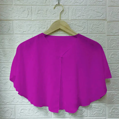 Korean Women Sunscreen Clothing Summer Thin Transparent Short Jacket Neck Guard Cloak Sun Shawl Solid Chiffon Cardigan Scarf R28