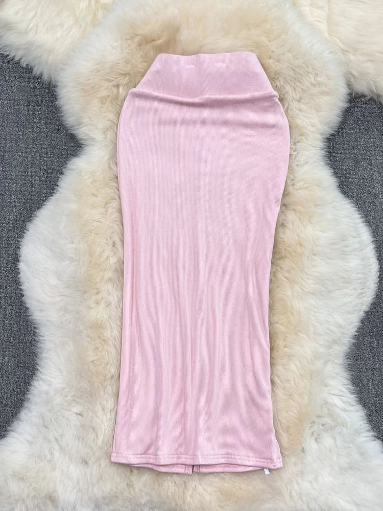 2026 Summer Fashion New Women's Elegant Design Sensual Hip Hugging Half Length Skirt Sexy High Waist Mid Length Fishtail Skirt