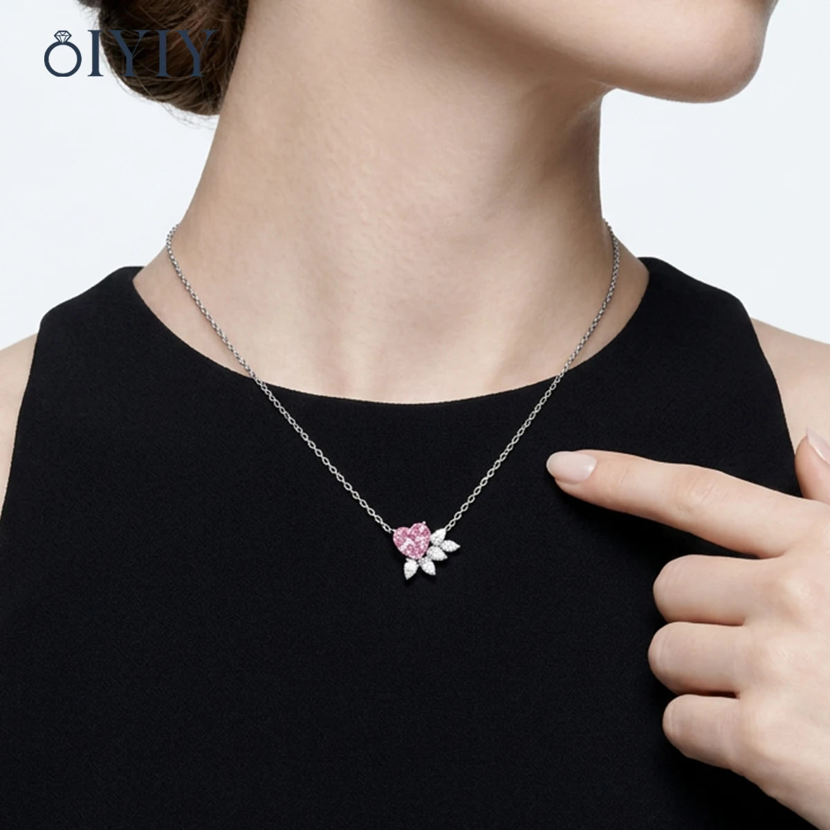 OIYIY Moissanite Necklace for Women 925 Sterling Silver D VVS1 GRA Certified Lab Grown Diamond Pendant Luxury Fine Jewelry Gift