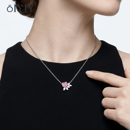 OIYIY Moissanite Necklace for Women 925 Sterling Silver D VVS1 GRA Certified Lab Grown Diamond Pendant Luxury Fine Jewelry Gift